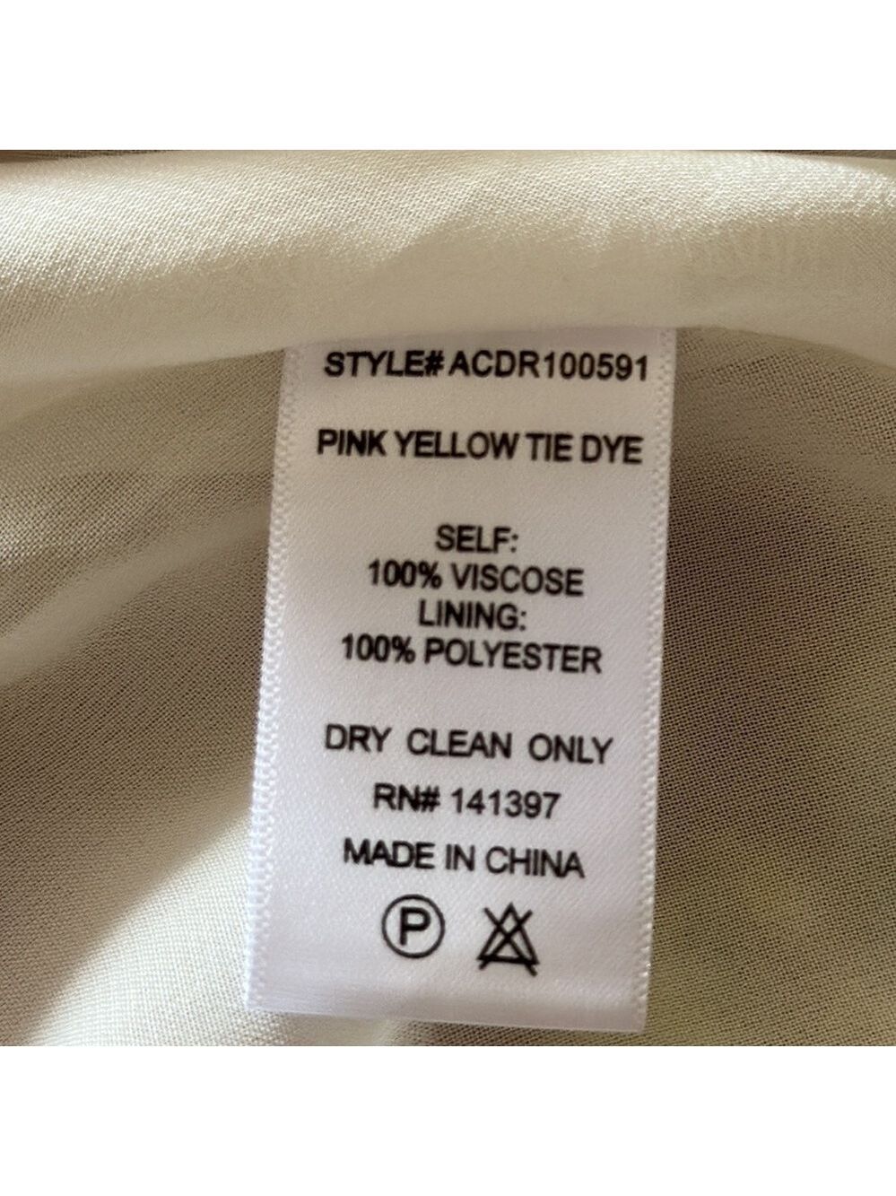 Astr the label charisma tie dye midi dress pink yellow size M - Picture 10 of 11